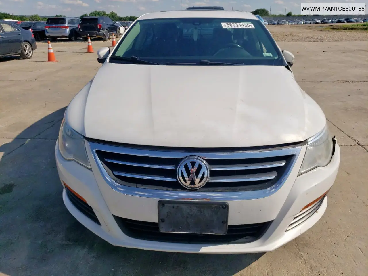 2012 Volkswagen Cc Sport VIN: WVWMP7AN1CE500188 Lot: 56734435