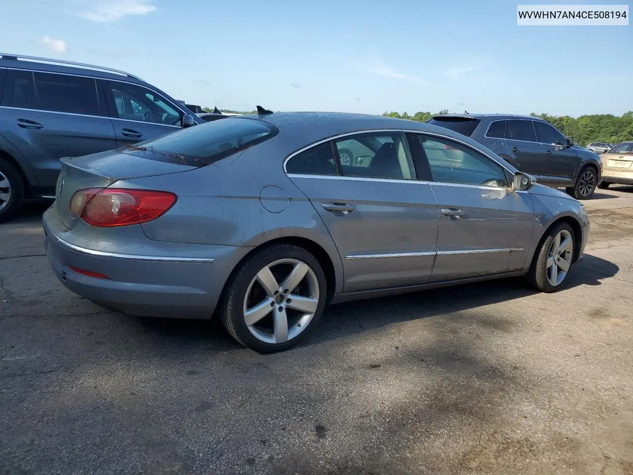 2012 Volkswagen Cc Luxury VIN: WVWHN7AN4CE508194 Lot: 61873795