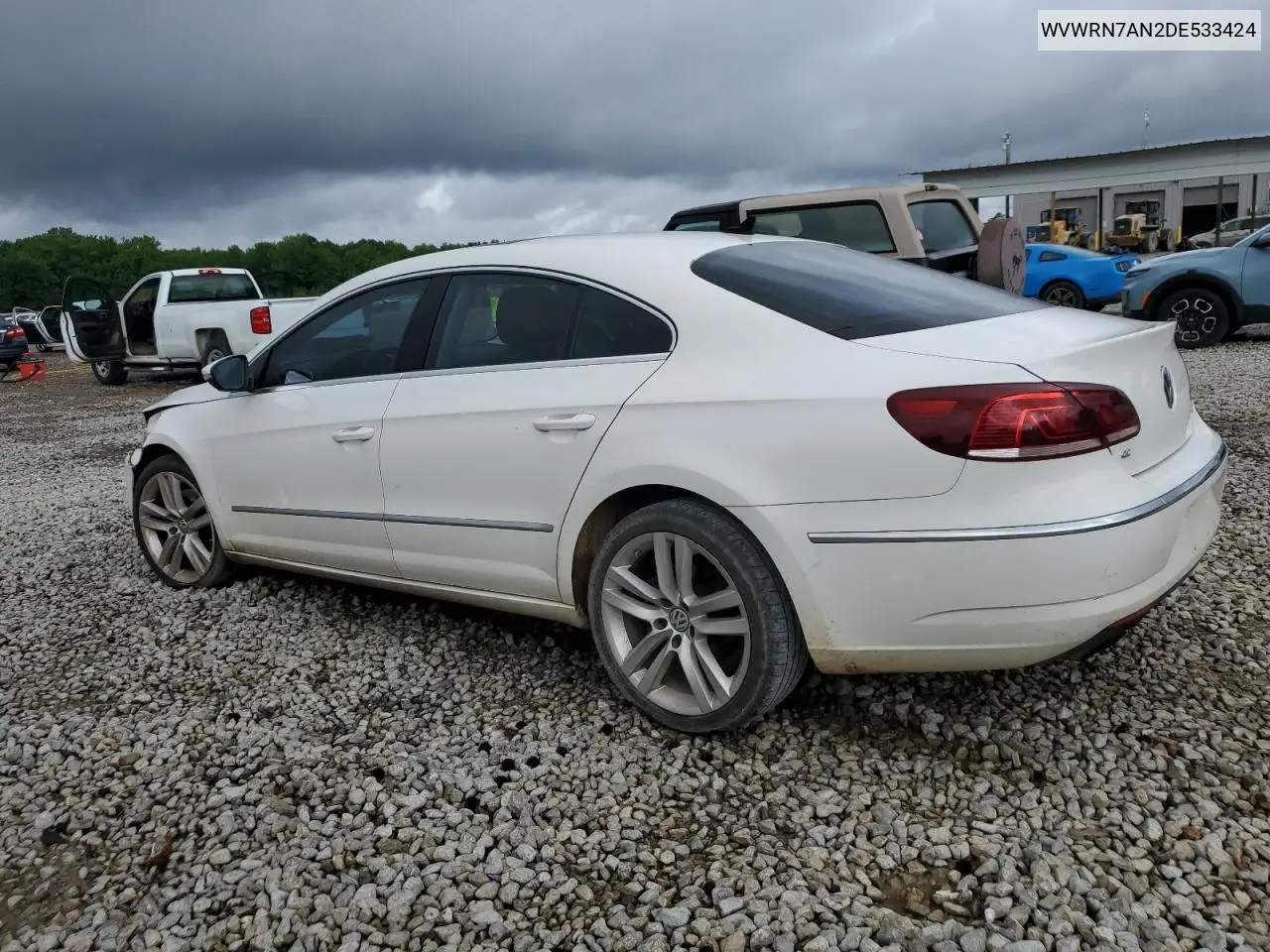 2013 Volkswagen Cc Luxury VIN: WVWRN7AN2DE533424 Lot: 56362935