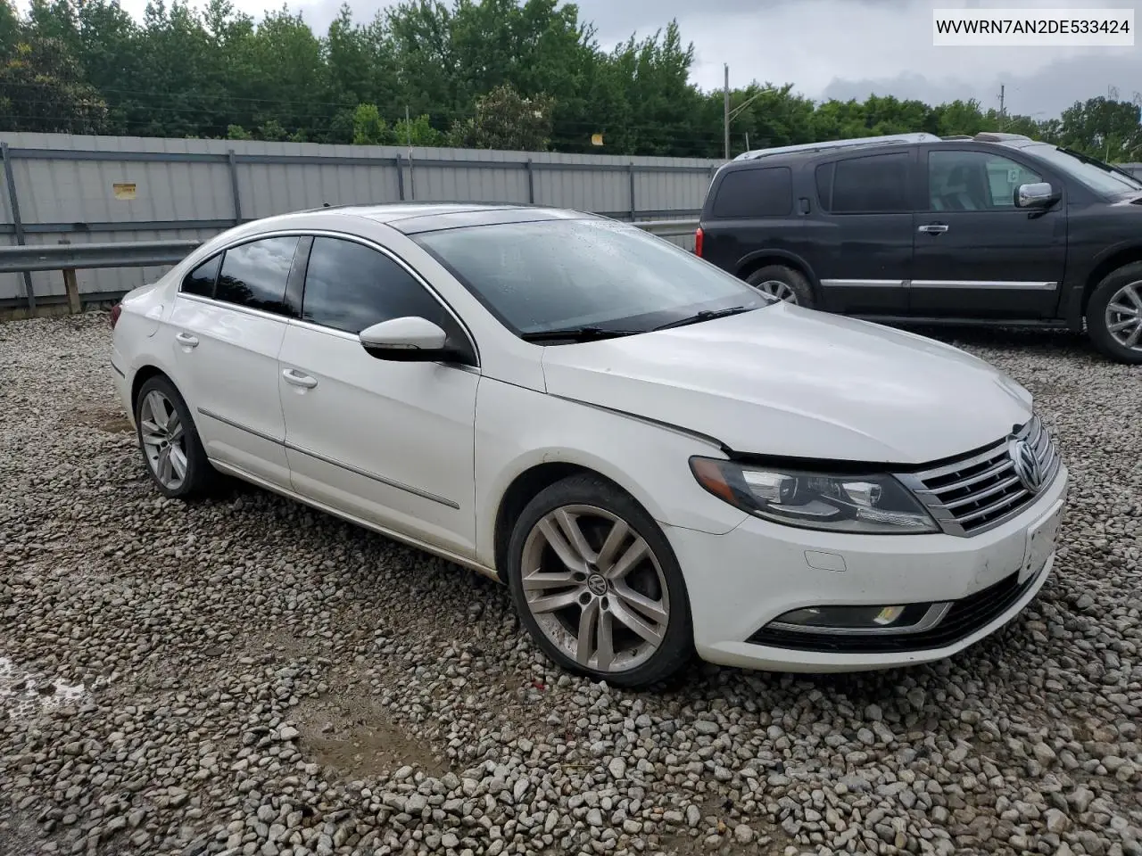 2013 Volkswagen Cc Luxury VIN: WVWRN7AN2DE533424 Lot: 56362935