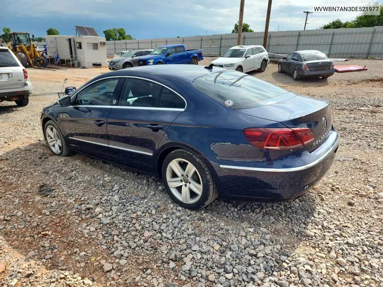 2013 Volkswagen Cc Sport VIN: WVWBN7AN3DE521977 Lot: 62590165