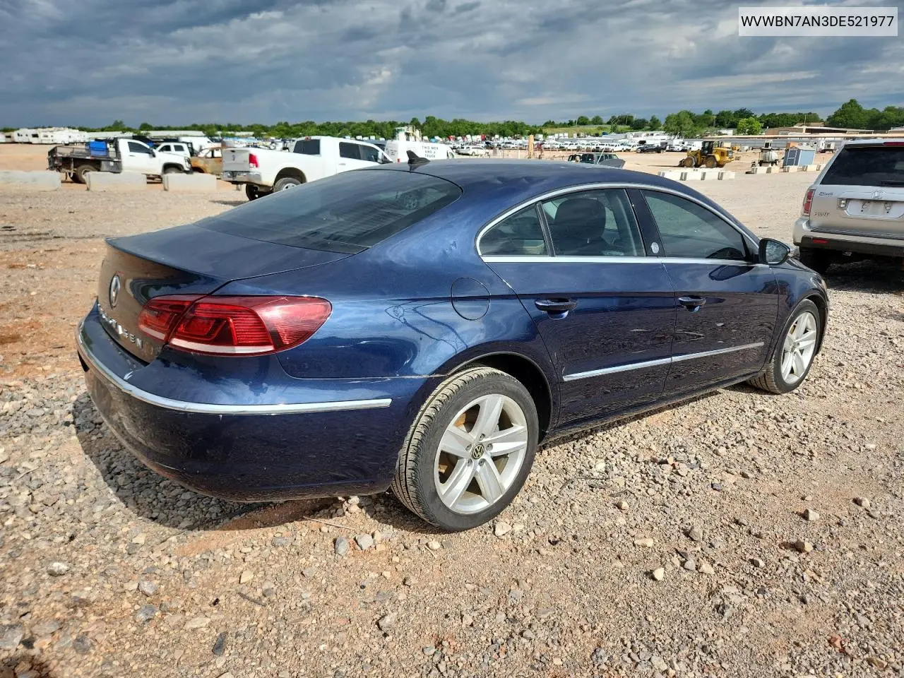 2013 Volkswagen Cc Sport VIN: WVWBN7AN3DE521977 Lot: 62590165