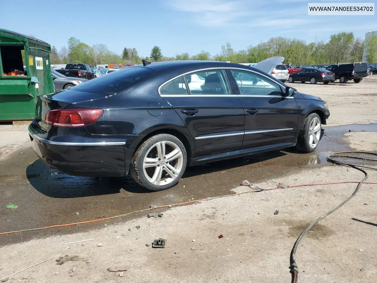 2014 Volkswagen Cc Sport VIN: WVWAN7AN0EE534702 Lot: 55852135