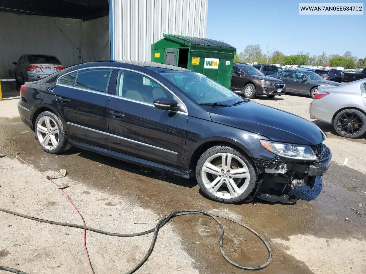 2014 Volkswagen Cc Sport VIN: WVWAN7AN0EE534702 Lot: 55852135