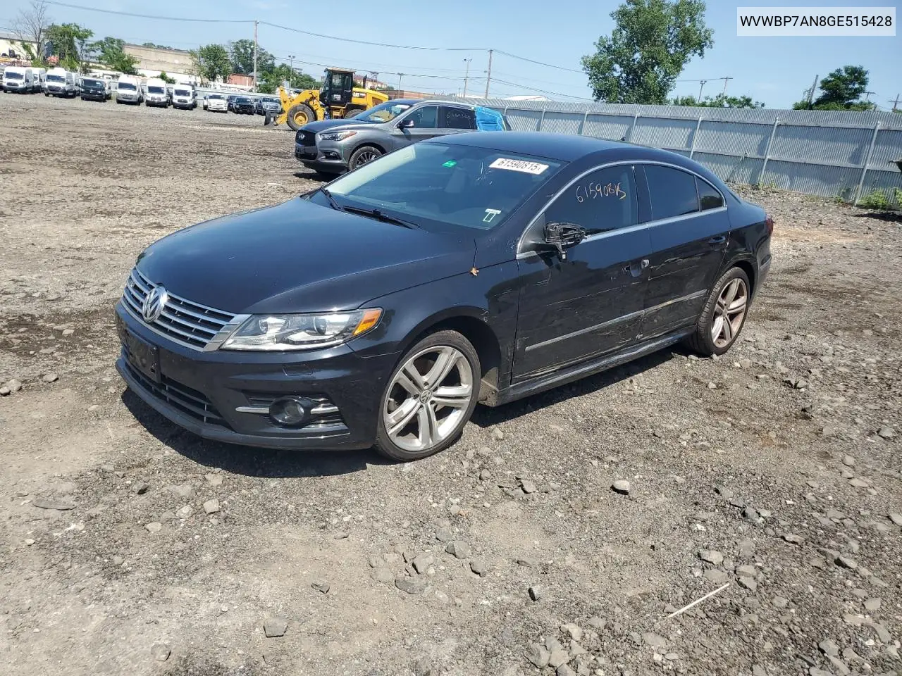 2016 Volkswagen Cc Base VIN: WVWBP7AN8GE515428 Lot: 61590815