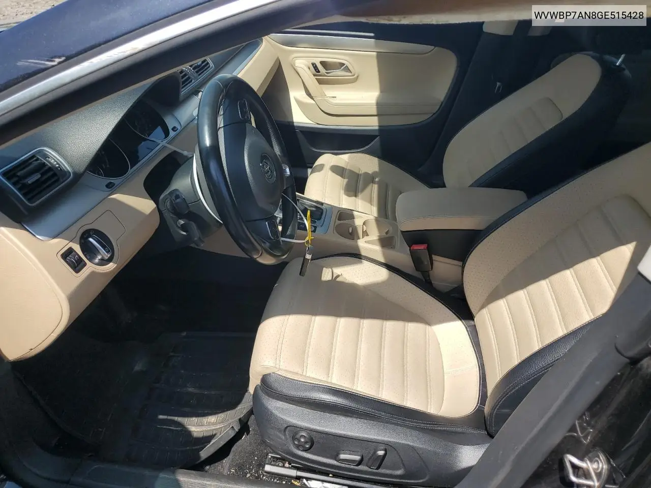 2016 Volkswagen Cc Base VIN: WVWBP7AN8GE515428 Lot: 61590815