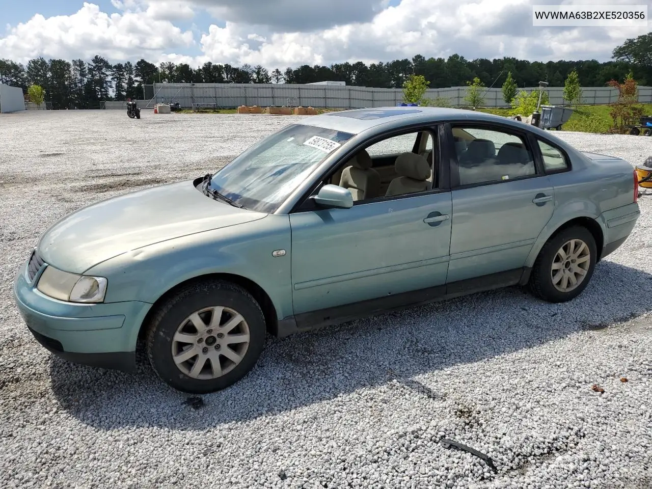 1999 Volkswagen Passat Gls VIN: WVWMA63B2XE520356 Lot: 59873155