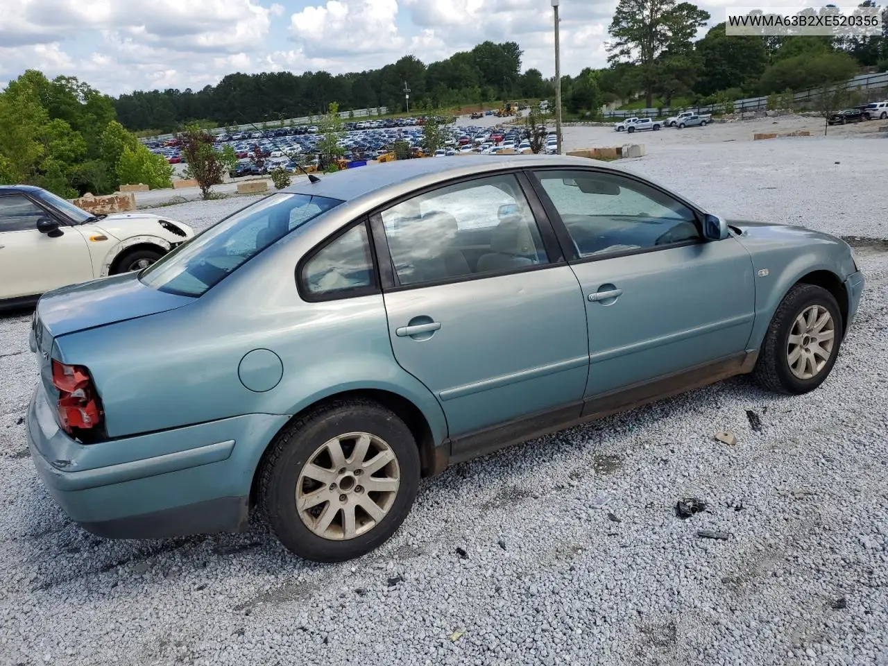 1999 Volkswagen Passat Gls VIN: WVWMA63B2XE520356 Lot: 59873155