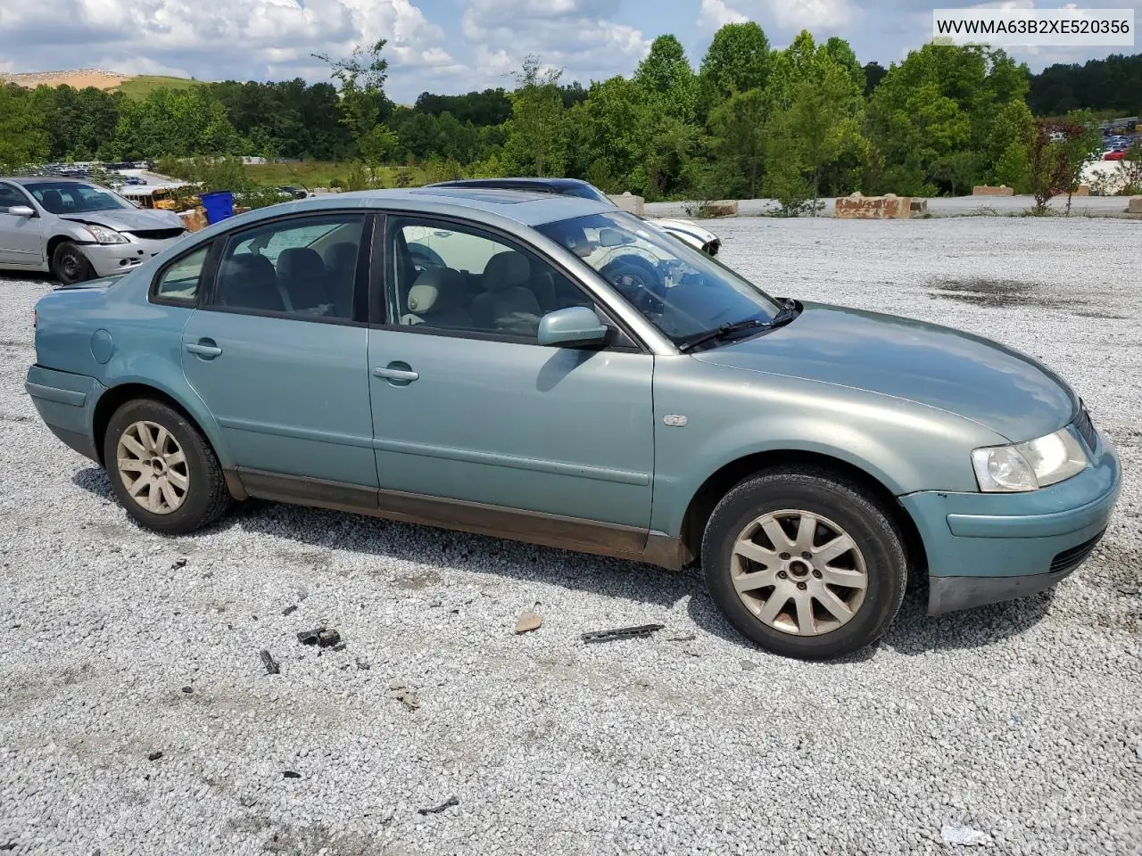 1999 Volkswagen Passat Gls VIN: WVWMA63B2XE520356 Lot: 59873155