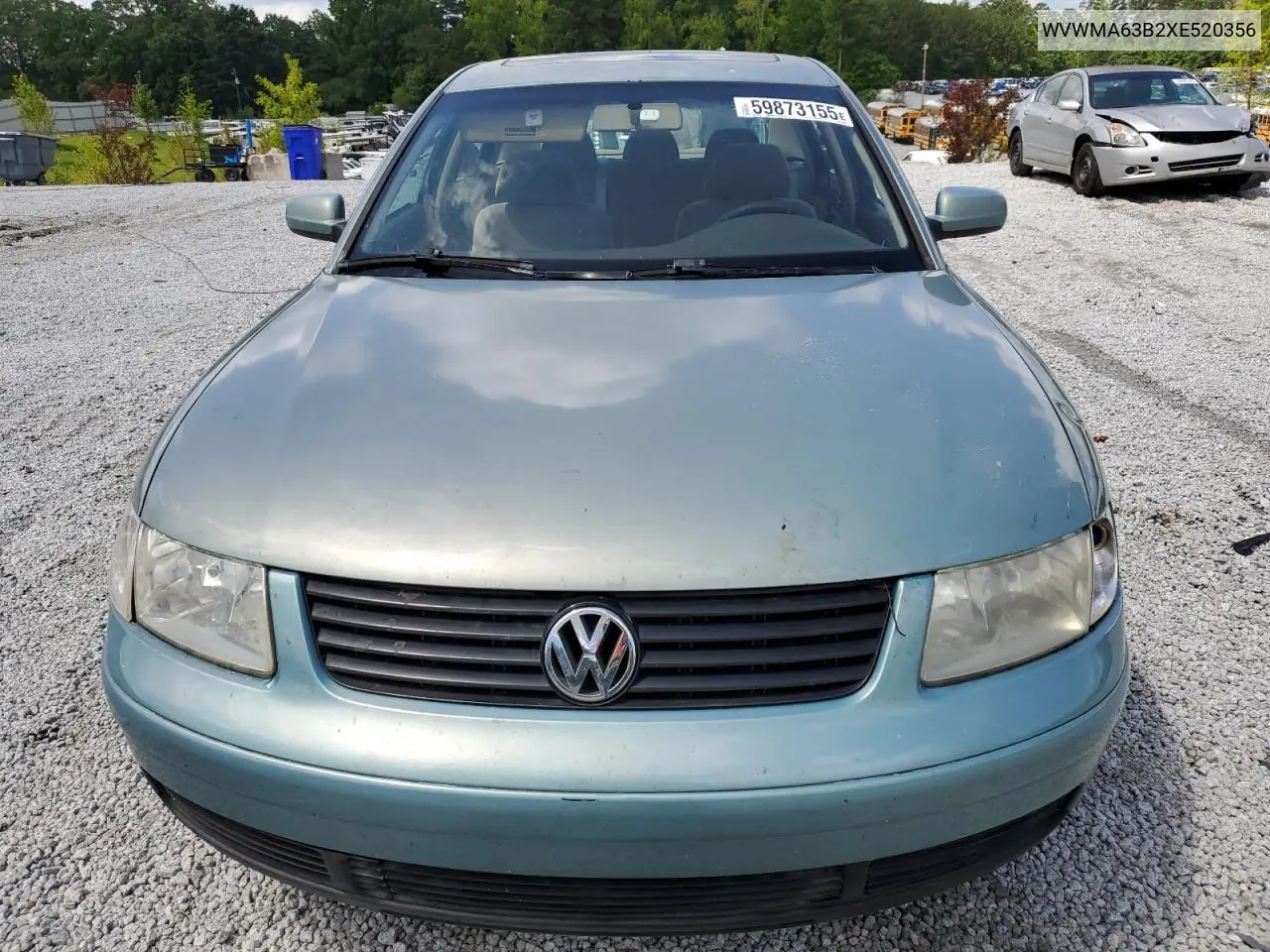 1999 Volkswagen Passat Gls VIN: WVWMA63B2XE520356 Lot: 59873155
