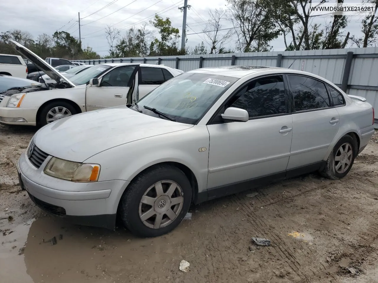 1999 Volkswagen Passat Gls VIN: WVWMD63B1XE216281 Lot: 75200694