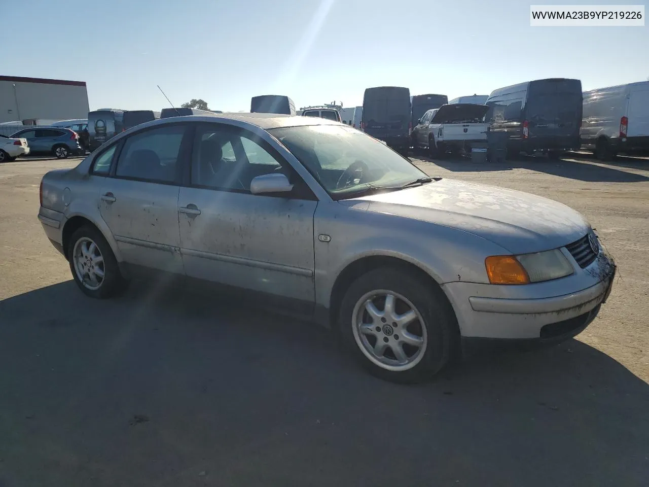 2000 Volkswagen Passat Gls VIN: WVWMA23B9YP219226 Lot: 41907235