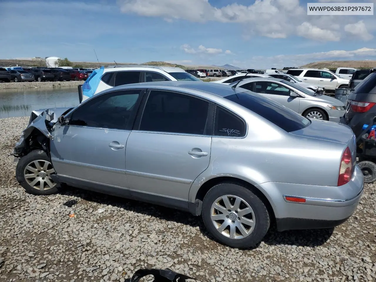 2001 Volkswagen Passat Gls VIN: WVWPD63B21P297672 Lot: 53581675