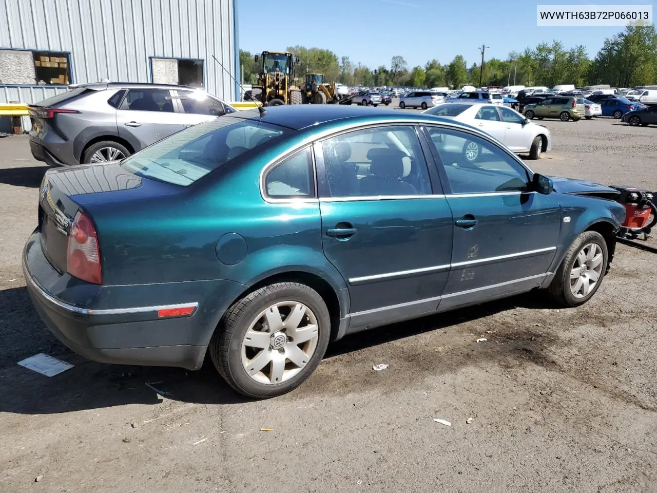 2002 Volkswagen Passat Glx 4Motion VIN: WVWTH63B72P066013 Lot: 53750585