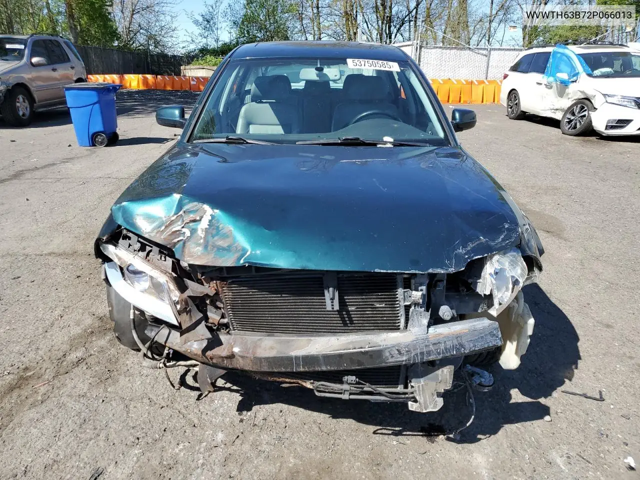 2002 Volkswagen Passat Glx 4Motion VIN: WVWTH63B72P066013 Lot: 53750585