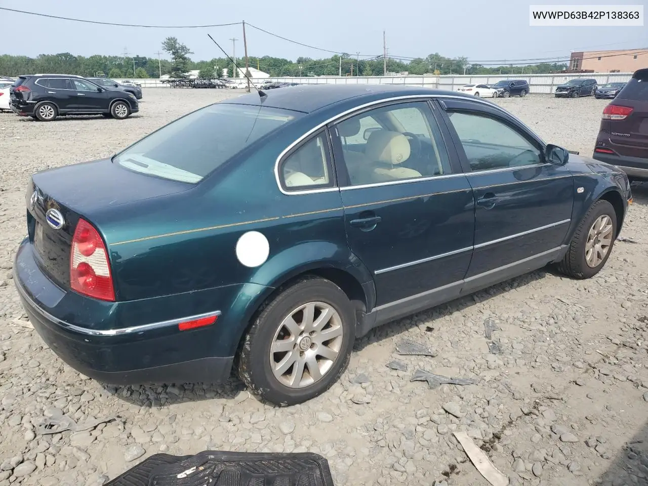 2002 Volkswagen Passat Gls VIN: WVWPD63B42P138363 Lot: 60422805