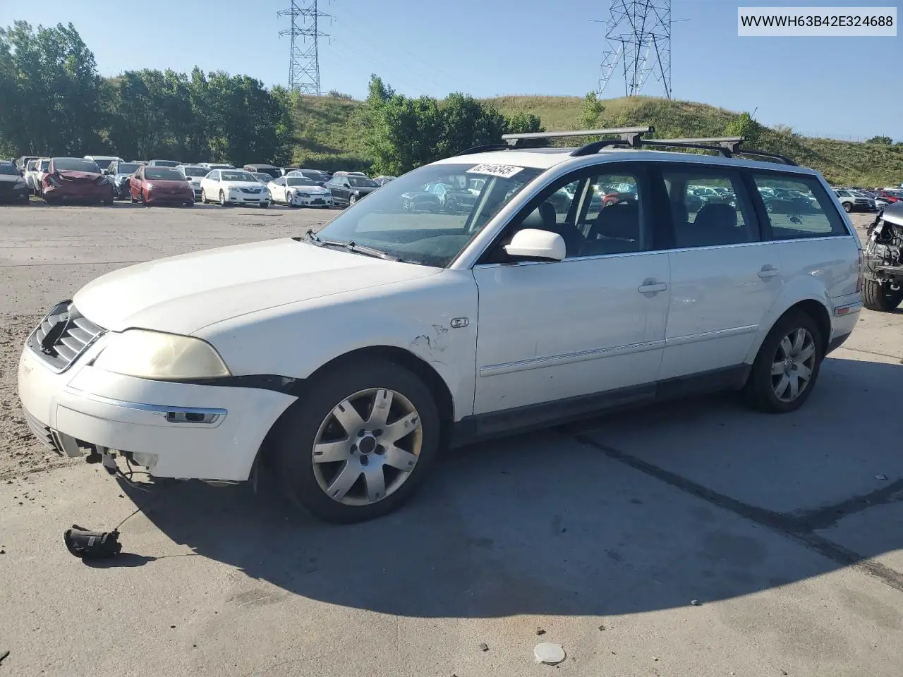 2002 Volkswagen Passat Glx VIN: WVWWH63B42E324688 Lot: 62146345