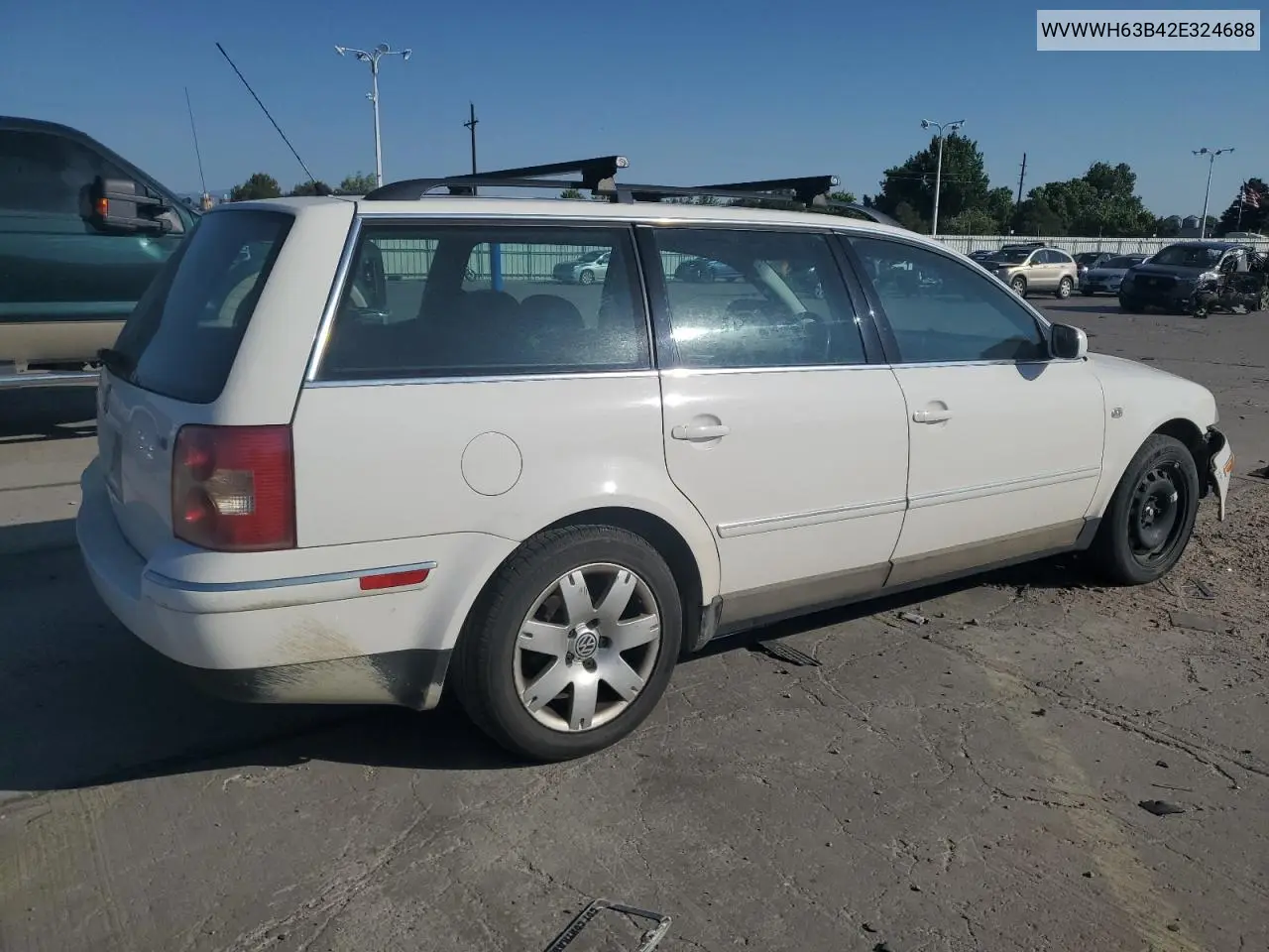 2002 Volkswagen Passat Glx VIN: WVWWH63B42E324688 Lot: 62146345