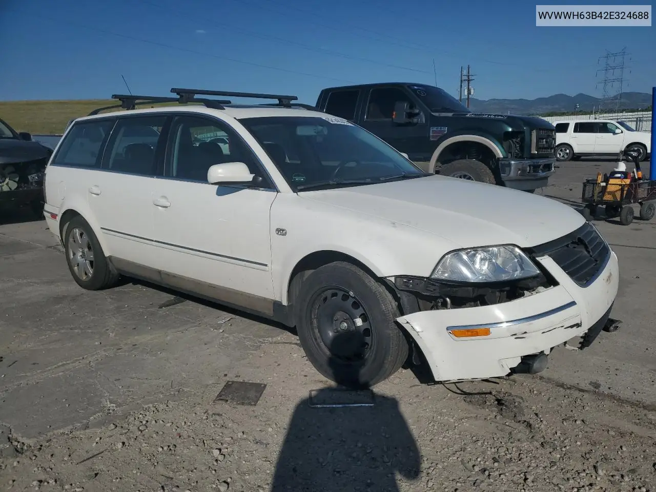 2002 Volkswagen Passat Glx VIN: WVWWH63B42E324688 Lot: 62146345