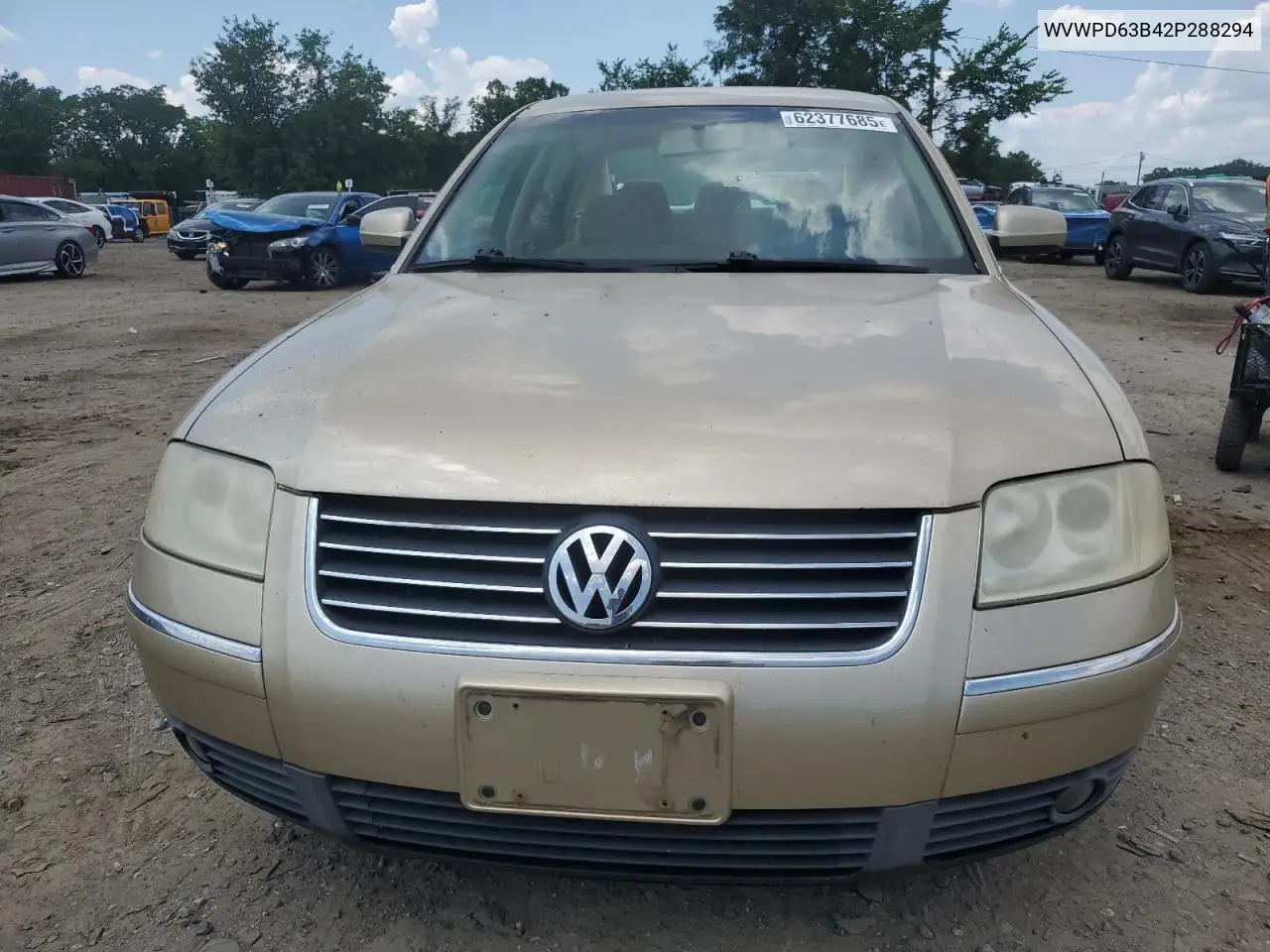 2002 Volkswagen Passat Gls VIN: WVWPD63B42P288294 Lot: 62377685