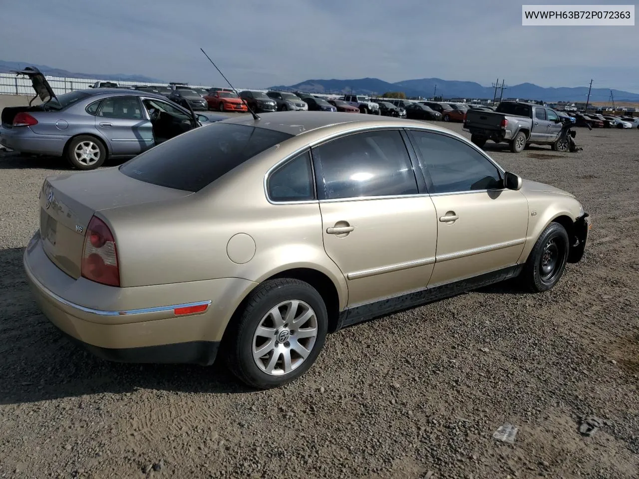 2002 Volkswagen Passat Gls VIN: WVWPH63B72P072363 Lot: 73431714