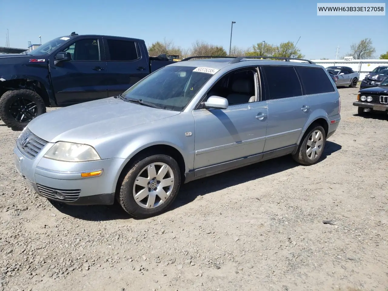 2003 Volkswagen Passat Glx VIN: WVWWH63B33E127058 Lot: 50375235