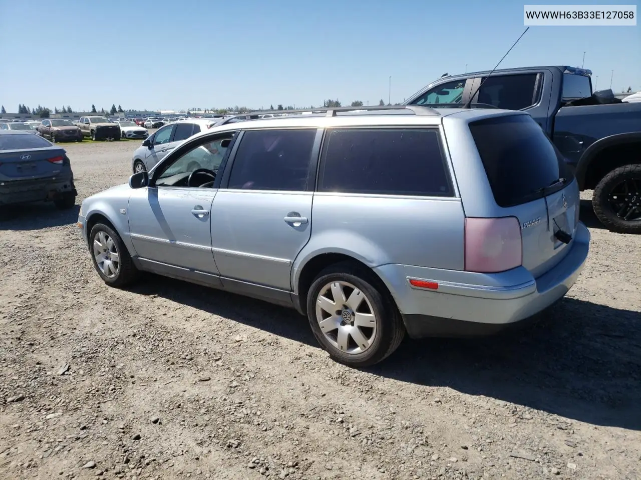 2003 Volkswagen Passat Glx VIN: WVWWH63B33E127058 Lot: 50375235