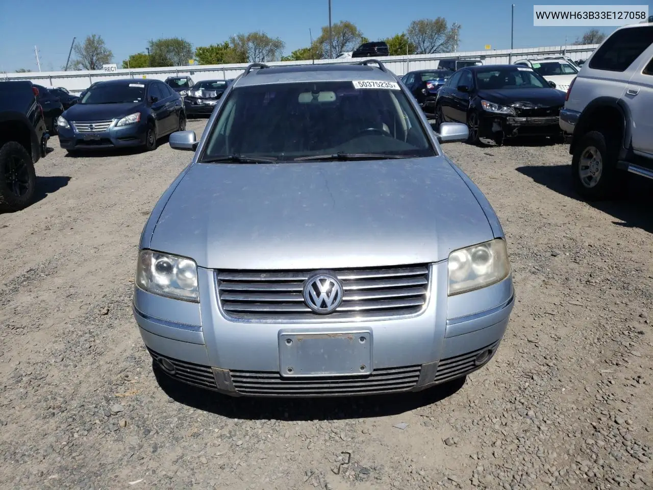 2003 Volkswagen Passat Glx VIN: WVWWH63B33E127058 Lot: 50375235