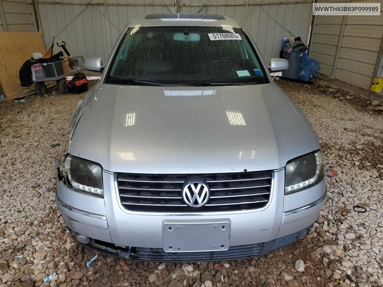 2003 Volkswagen Passat Glx 4Motion VIN: WVWTH63B83P099989 Lot: 51768685