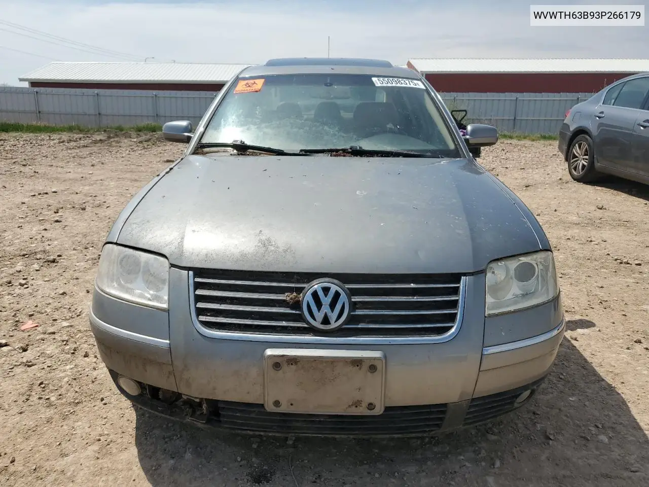 2003 Volkswagen Passat Glx 4Motion VIN: WVWTH63B93P266179 Lot: 55098375