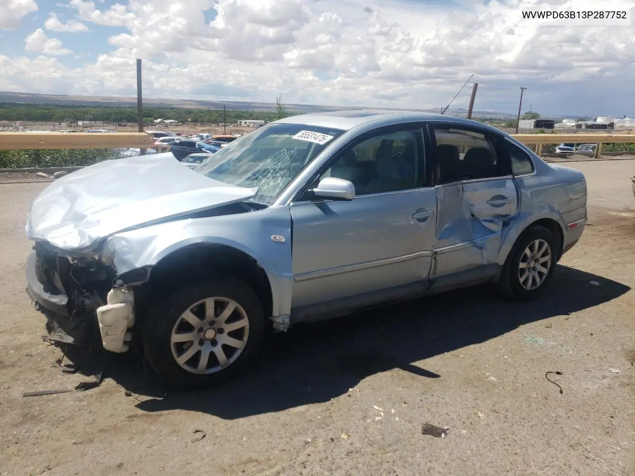 2003 Volkswagen Passat Gls VIN: WVWPD63B13P287752 Lot: 55531475