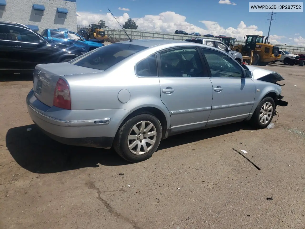 2003 Volkswagen Passat Gls VIN: WVWPD63B13P287752 Lot: 55531475