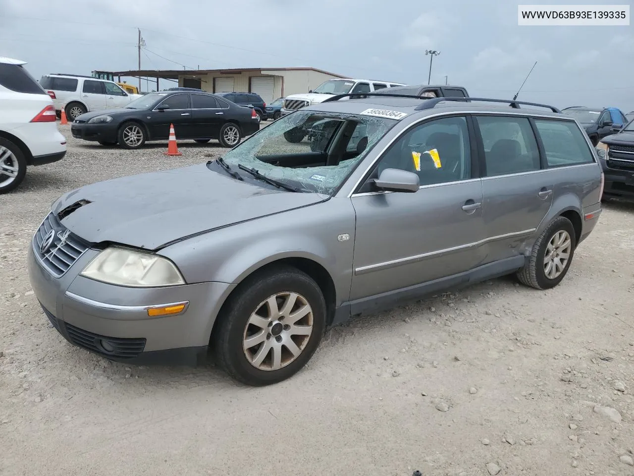 2003 Volkswagen Passat Gls VIN: WVWVD63B93E139335 Lot: 59580364