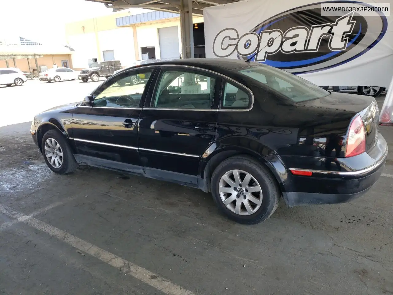2003 Volkswagen Passat Gls VIN: WVWPD63BX3P200060 Lot: 60908225