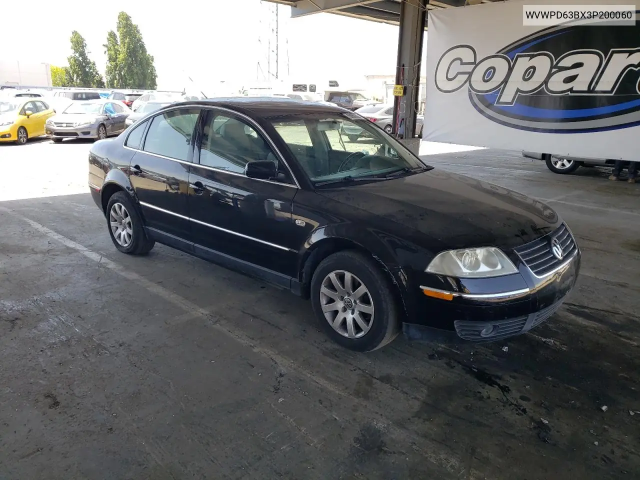 2003 Volkswagen Passat Gls VIN: WVWPD63BX3P200060 Lot: 60908225
