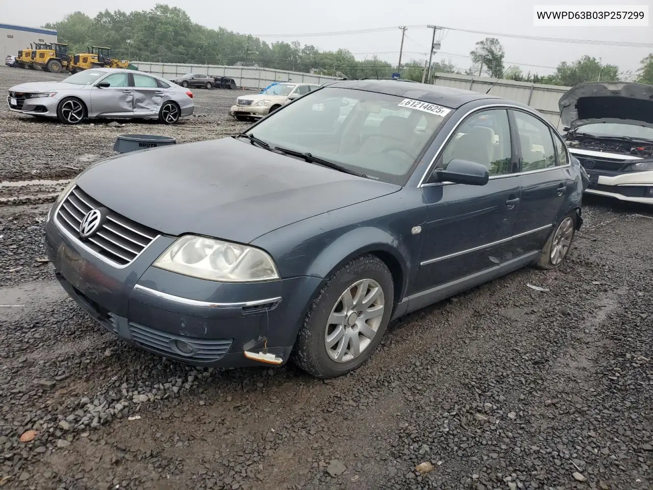2003 Volkswagen Passat Gls VIN: WVWPD63B03P257299 Lot: 61214625