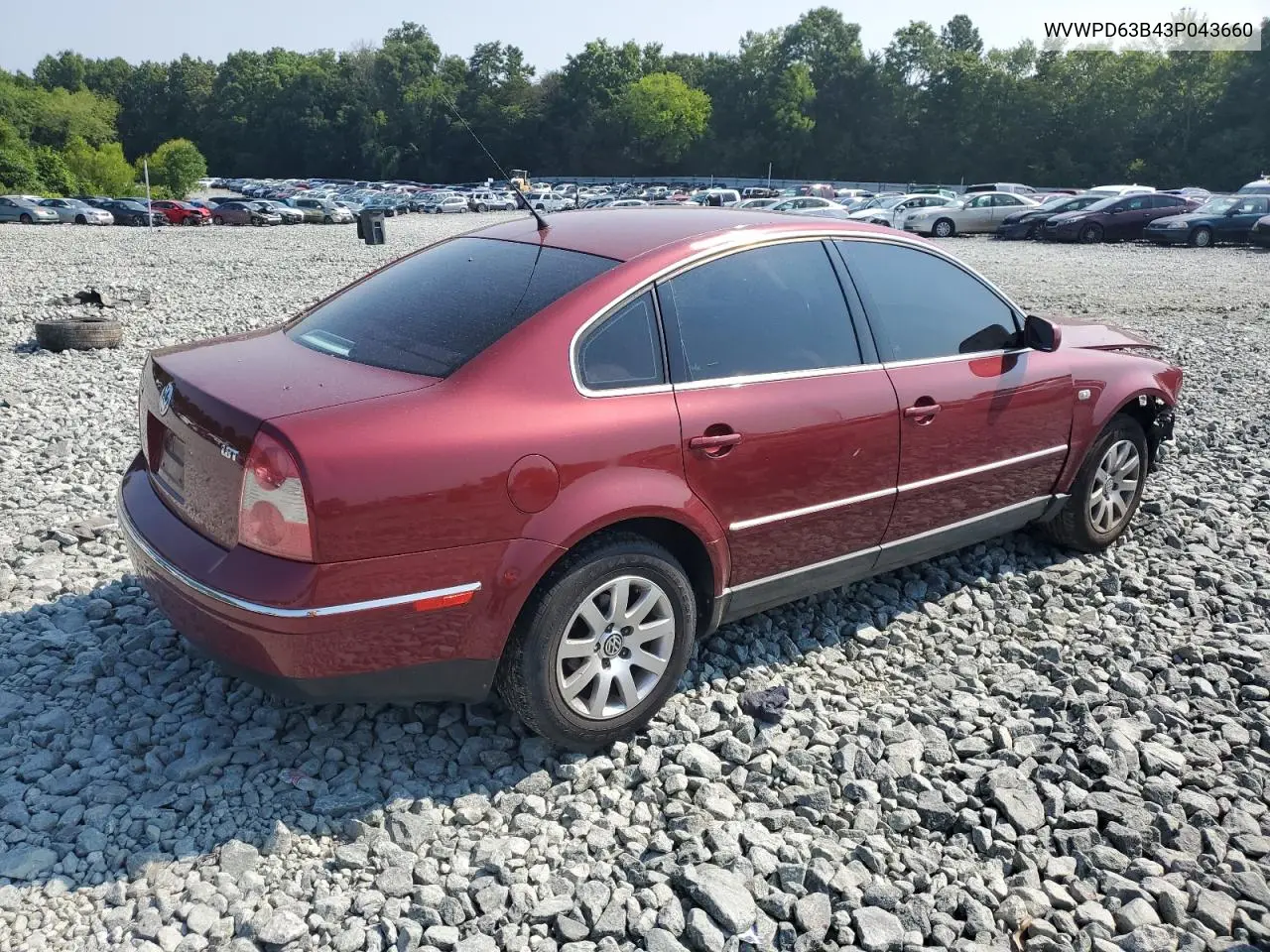 2003 Volkswagen Passat Gls VIN: WVWPD63B43P043660 Lot: 61823855