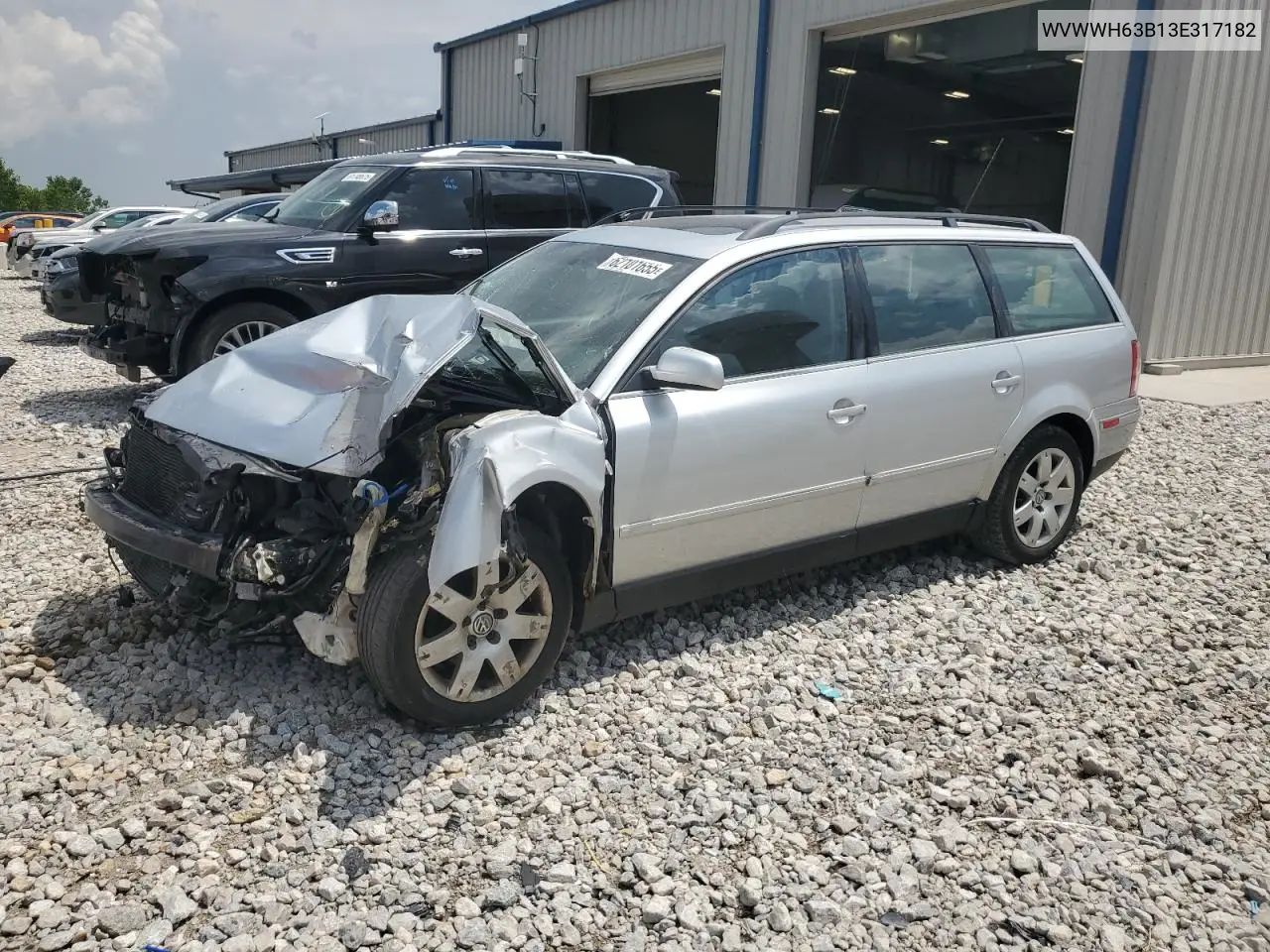 2003 Volkswagen Passat Glx VIN: WVWWH63B13E317182 Lot: 62101655