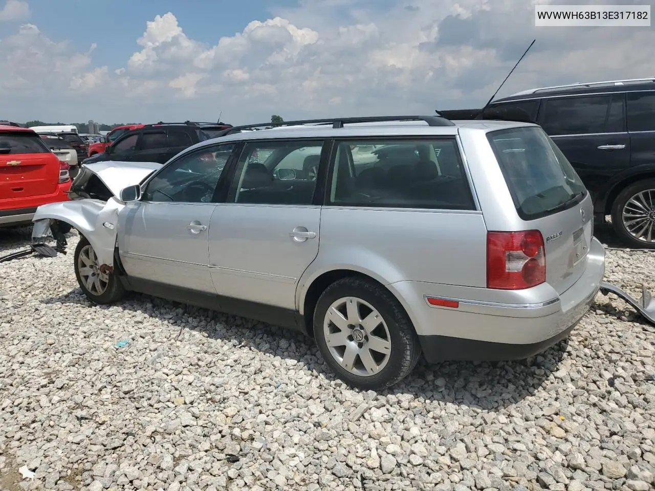 2003 Volkswagen Passat Glx VIN: WVWWH63B13E317182 Lot: 62101655