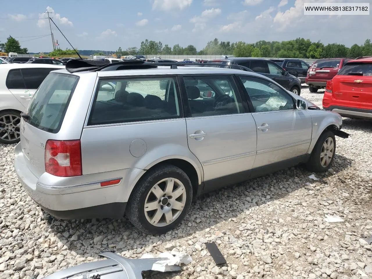 2003 Volkswagen Passat Glx VIN: WVWWH63B13E317182 Lot: 62101655