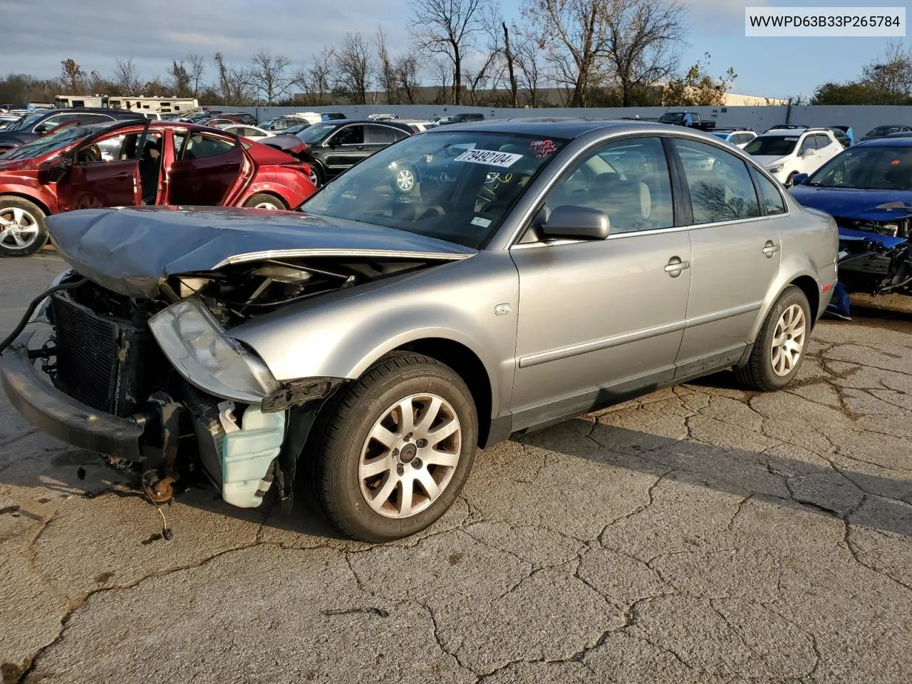 2003 Volkswagen Passat Gls VIN: WVWPD63B33P265784 Lot: 79492104
