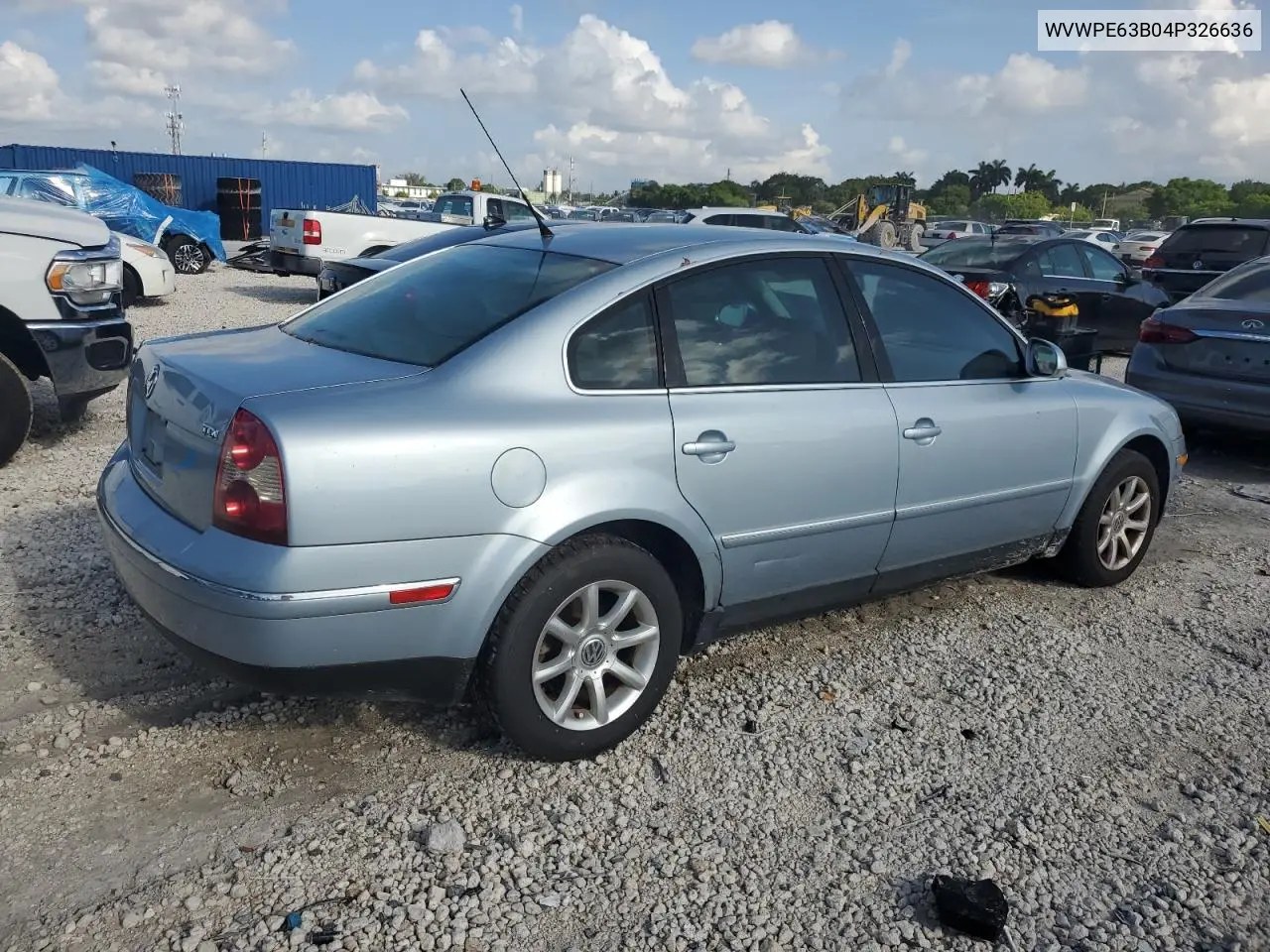 2004 Volkswagen Passat Gls Tdi VIN: WVWPE63B04P326636 Lot: 60062325
