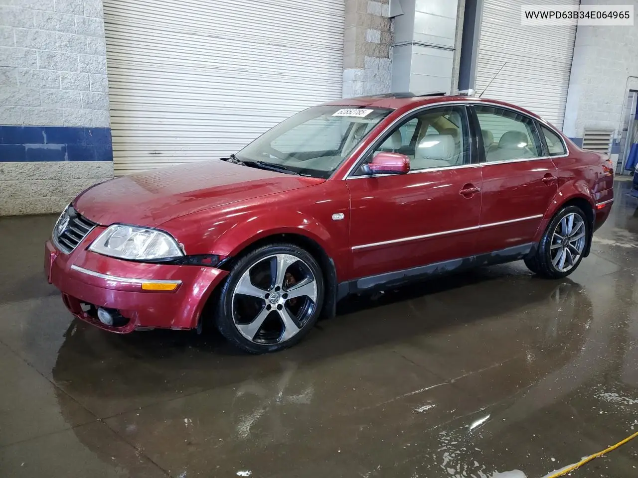 2004 Volkswagen Passat Gls VIN: WVWPD63B34E064965 Lot: 62852785