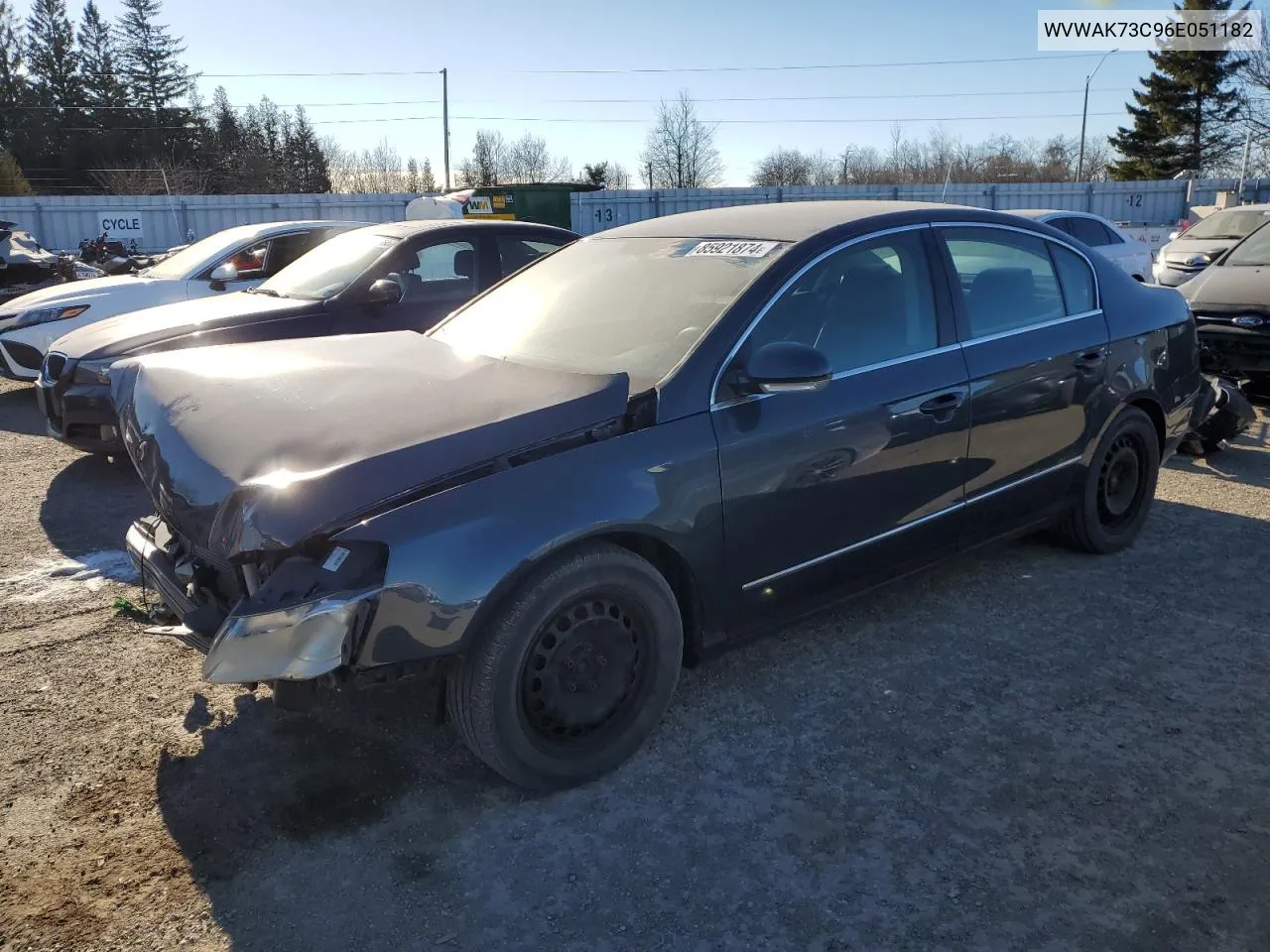 2006 Volkswagen Passat 2.0T VIN: WVWAK73C96E051182 Lot: 85921874