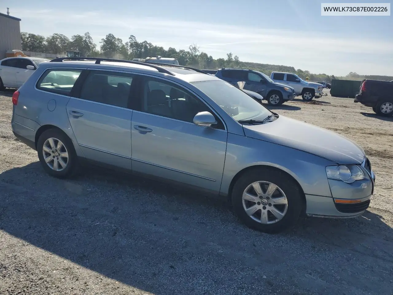 2007 Volkswagen Passat 2.0T Wagon Value VIN: WVWLK73C87E002226 Lot: 61066295