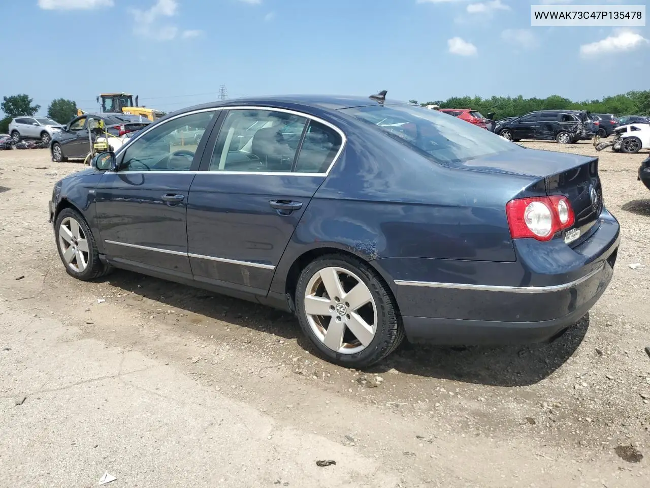 2007 Volkswagen Passat 2.0T VIN: WVWAK73C47P135478 Lot: 62383985