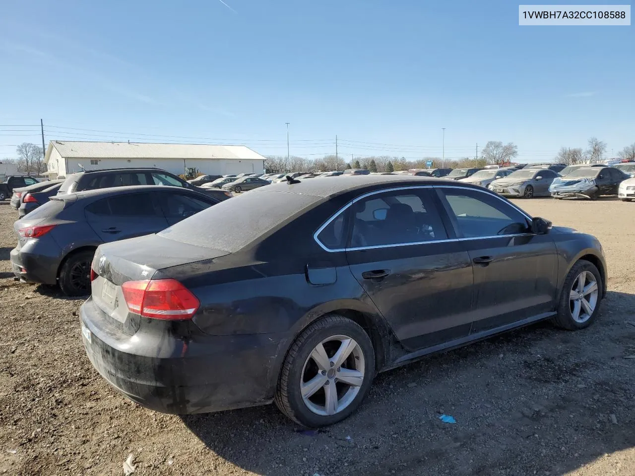 2012 Volkswagen Passat Se VIN: 1VWBH7A32CC108588 Lot: 42416015