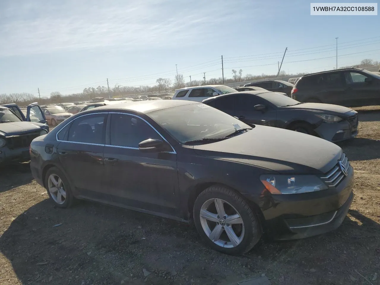 2012 Volkswagen Passat Se VIN: 1VWBH7A32CC108588 Lot: 42416015