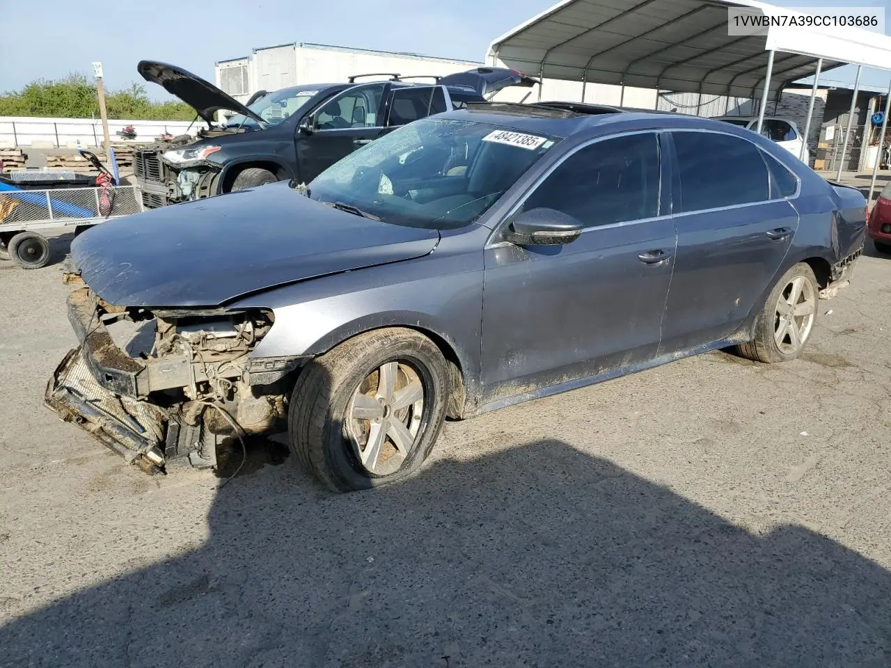 2012 Volkswagen Passat Se VIN: 1VWBN7A39CC103686 Lot: 48421385