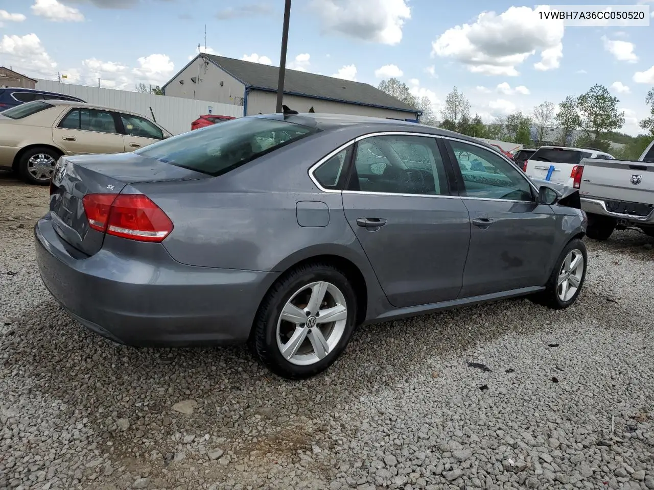 2012 Volkswagen Passat Se VIN: 1VWBH7A36CC050520 Lot: 54552875